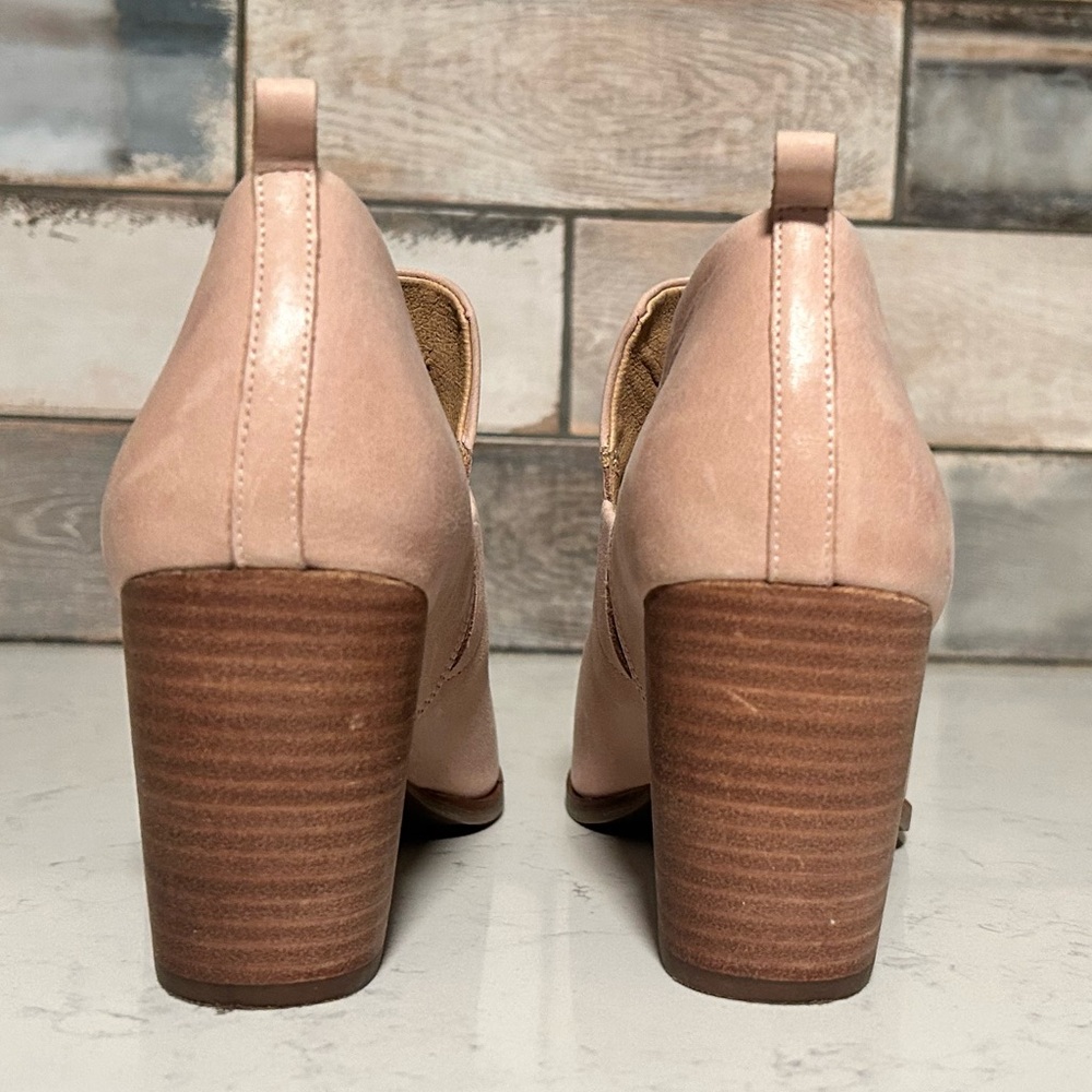 Lucky Brand Jachai Open Toe Ankle Boots Block Heel Leather Sandals Size 9/40 - Picture 4 of 15
